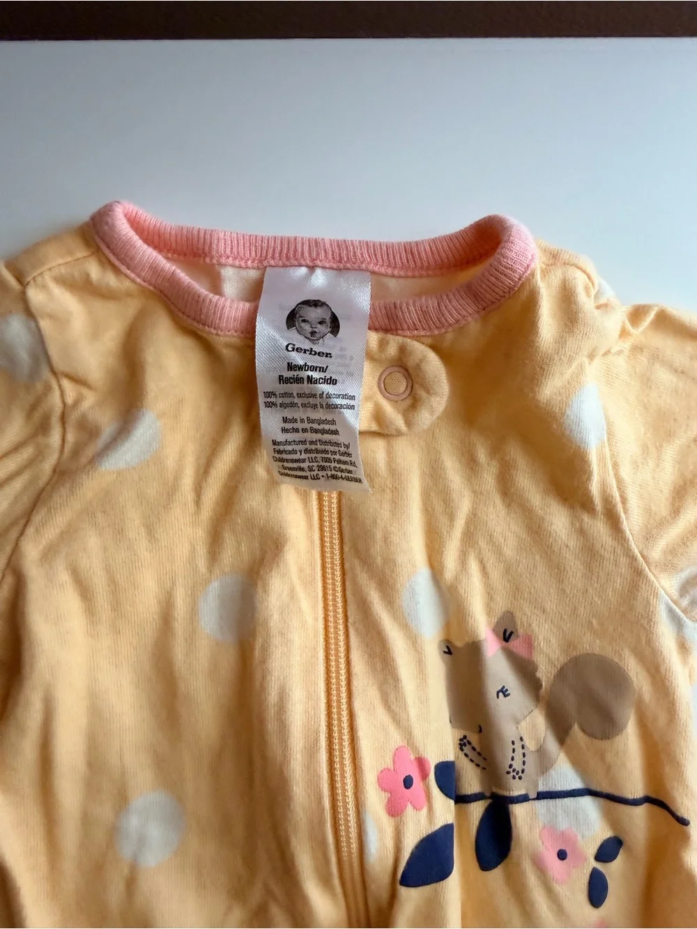 Gerber Newborn Footed Sleepers Bundle | 2 Zip-Up Pajamas | Bunny & Polka Dot